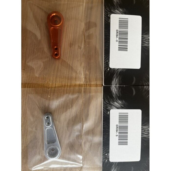 GTBRacing GTB Racing Aluminium 17T Steering Servo Arm for HPI Baja – Silver / Orange