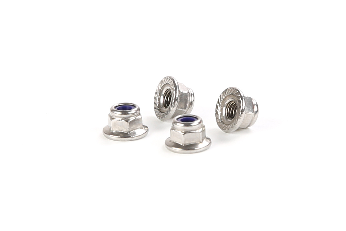 Rofun 68301 Rovan BAHA 10B Stainless steel M4 flange anti-loosening nut (ribbed) – Original replacement part – 4 pcs