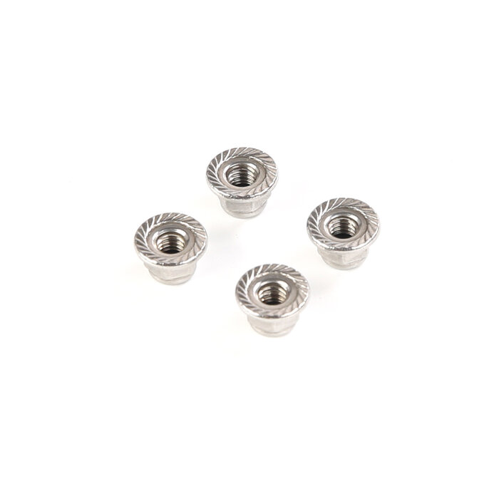 Rofun 68301 Rovan BAHA 10B Edelstahl m4 flansch-sicherungsmutter (ribbed) – Original Ersatzteil – 4 Stück