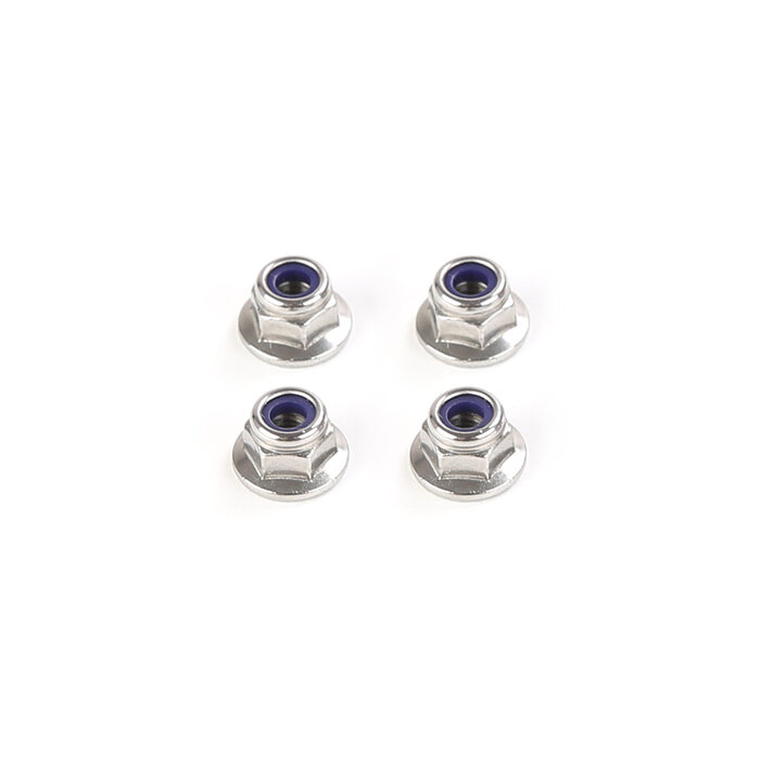 Rofun 68301 Rovan BAHA 10B Stainless steel M4 flange anti-loosening nut (ribbed) – Original replacement part – 4 pcs