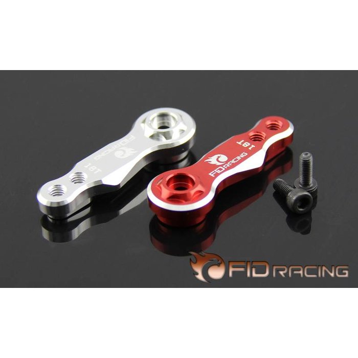 FIDRacing CNC Alu Steering servo arm 18T. in silver or red /  CNC Alu stuurservo-arm 18tands