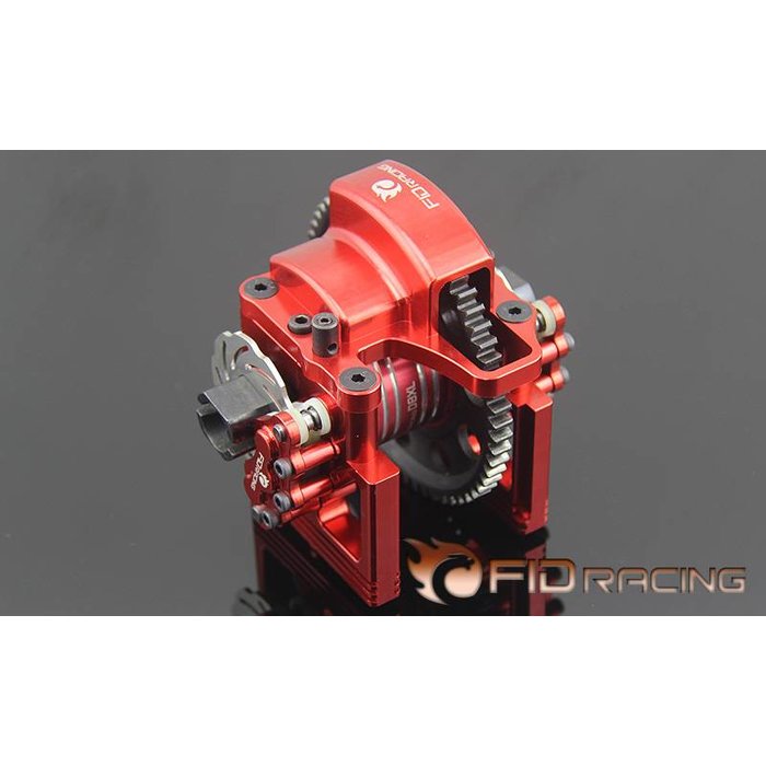 FIDRacing Centre Diff Bracket Adjustable Calipers Version (silver and red)