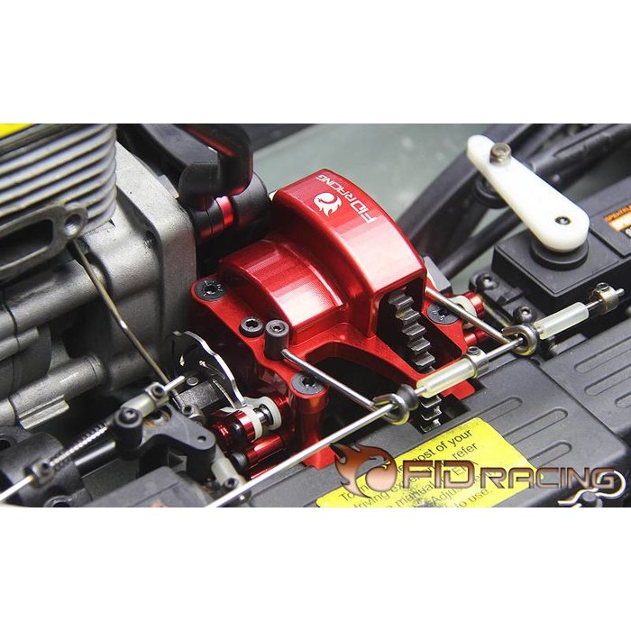FIDRacing Centre Diff Bracket Adjustable Calipers Version (silver and red)