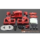 FIDRacing Centre Diff Bracket Adjustable Calipers Version (silver and red)