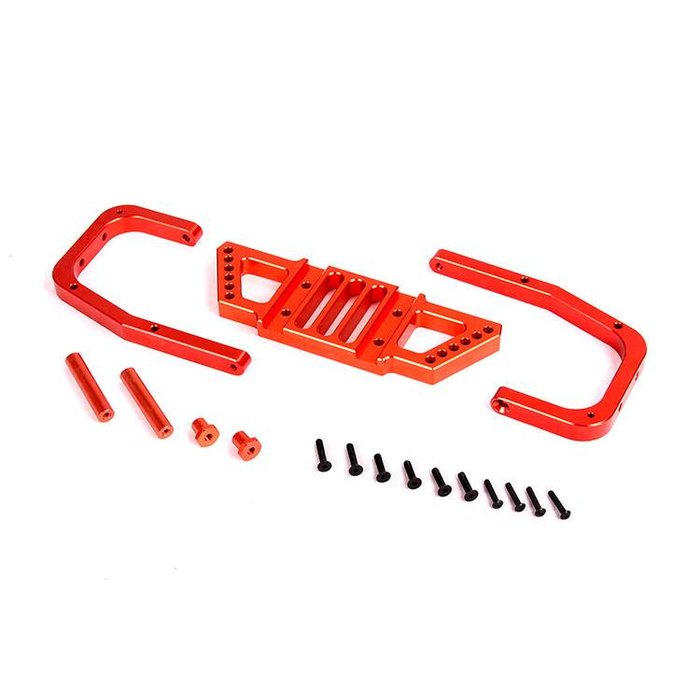 RovanSports BAHA 5B Alu metalen achterbumper in rood en zilver