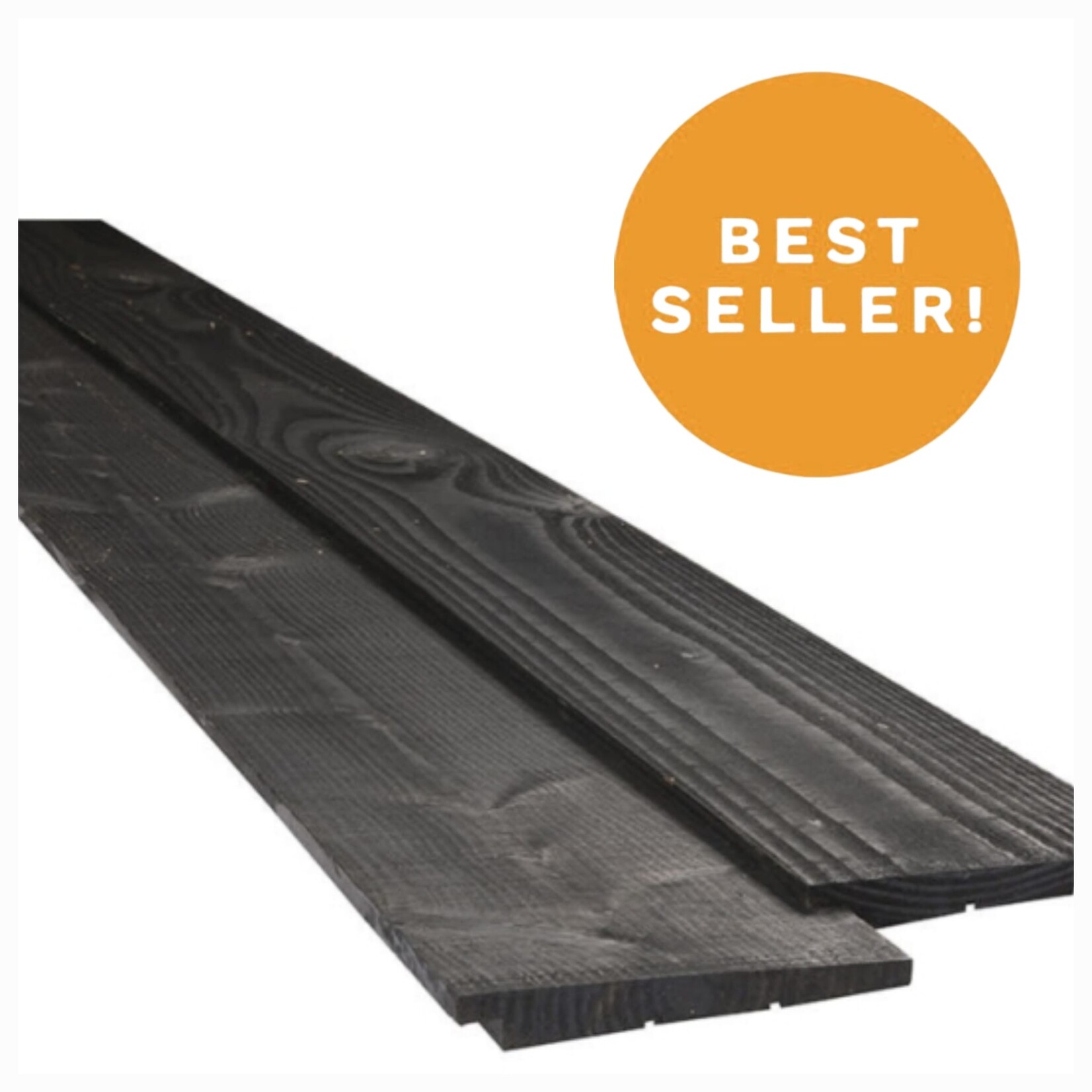 Douglas Potdekselplank/ Zweeds rabat zwart 12/25x190 mm