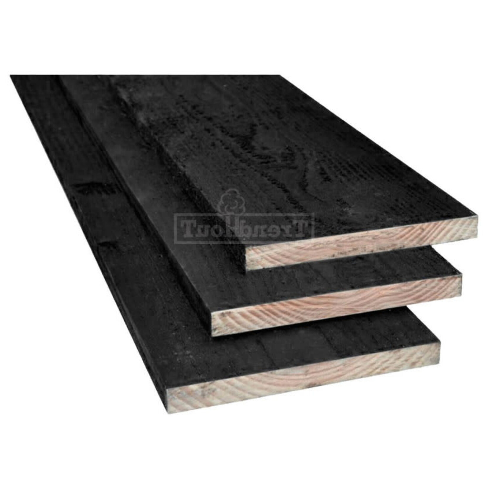 Douglas plank zwart fijnbezaagd 22x200mm