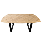 Eiken Tafelblad Deens Ovaal - Visgraat 200x100cm
