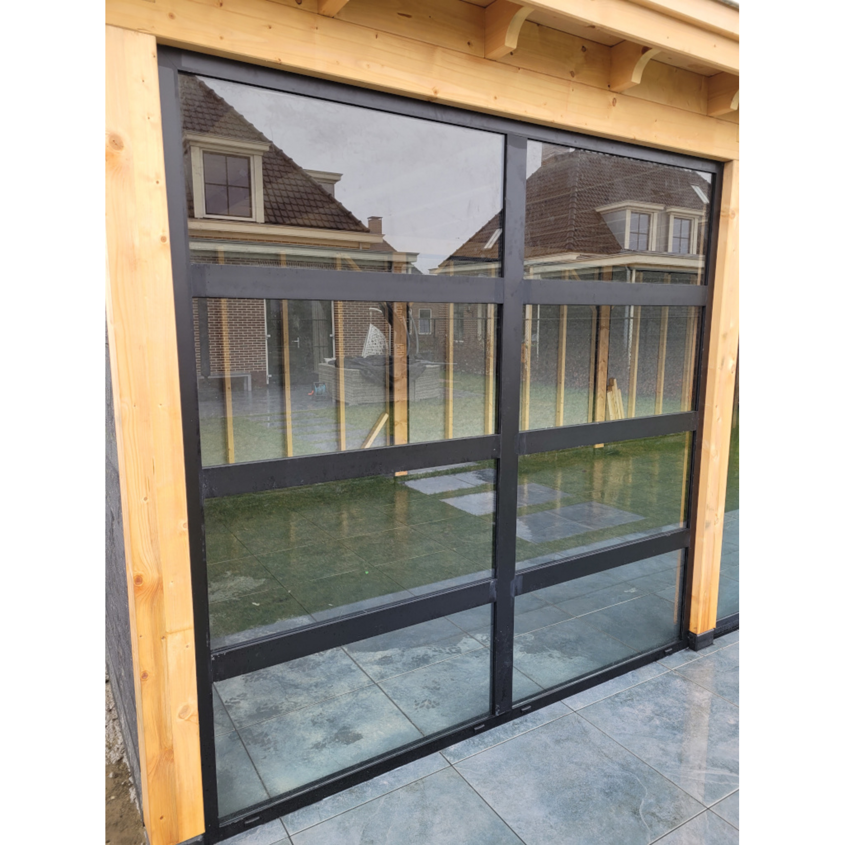 Stalen glaswand 224x178,5cm