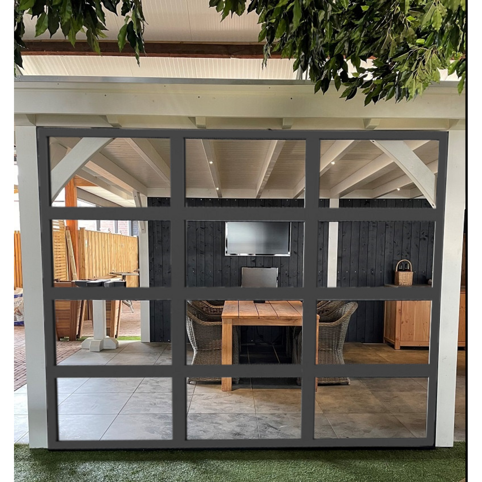 Stalen glaswand 224x278,5cm