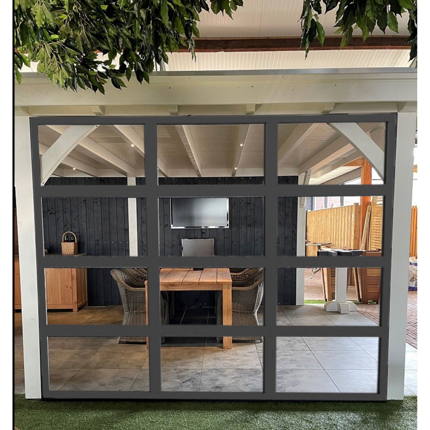 Stalen glaswand 224x328,5cm