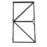 Verstelbaar poortframe zwart - 180 cm hoog 100 cm breed Incl. groot slotkast