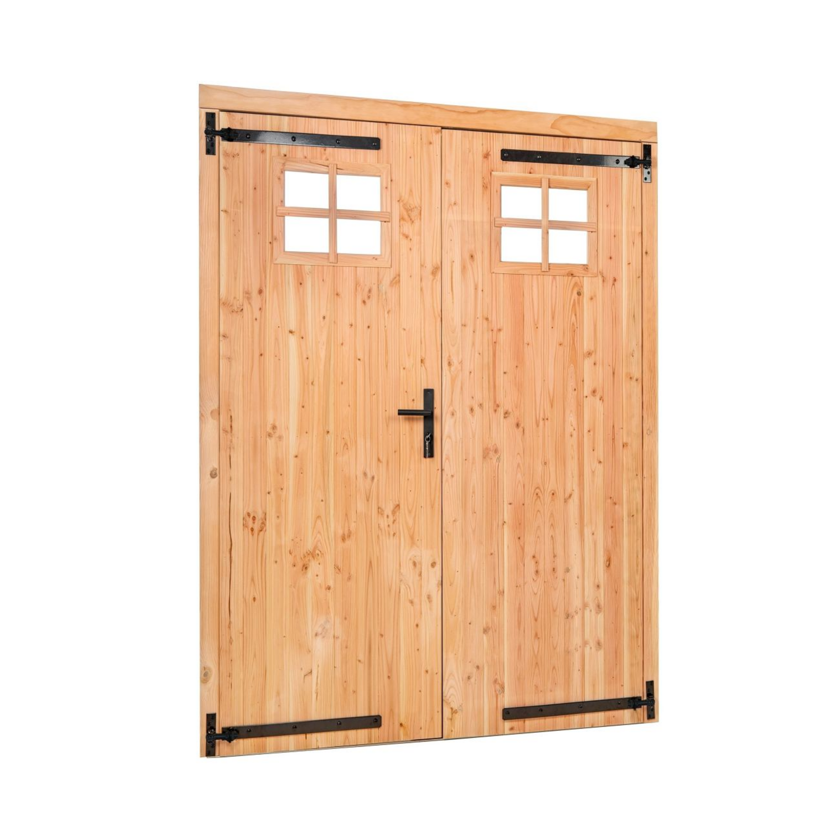Douglas dubbele deur klein raam 185x205cm - compleet Linksdraaiend