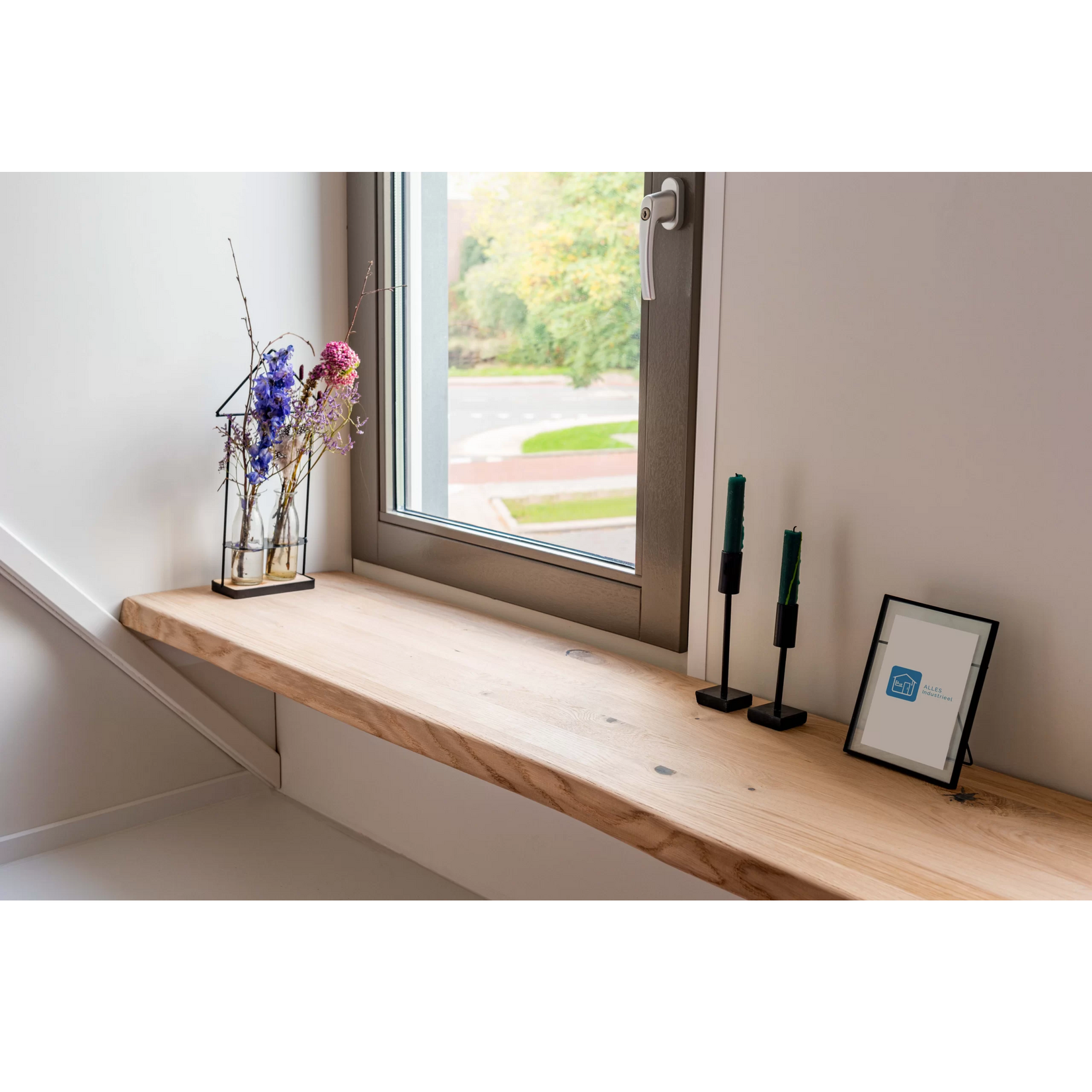 Eiken overzetvensterbank - boomstamkant