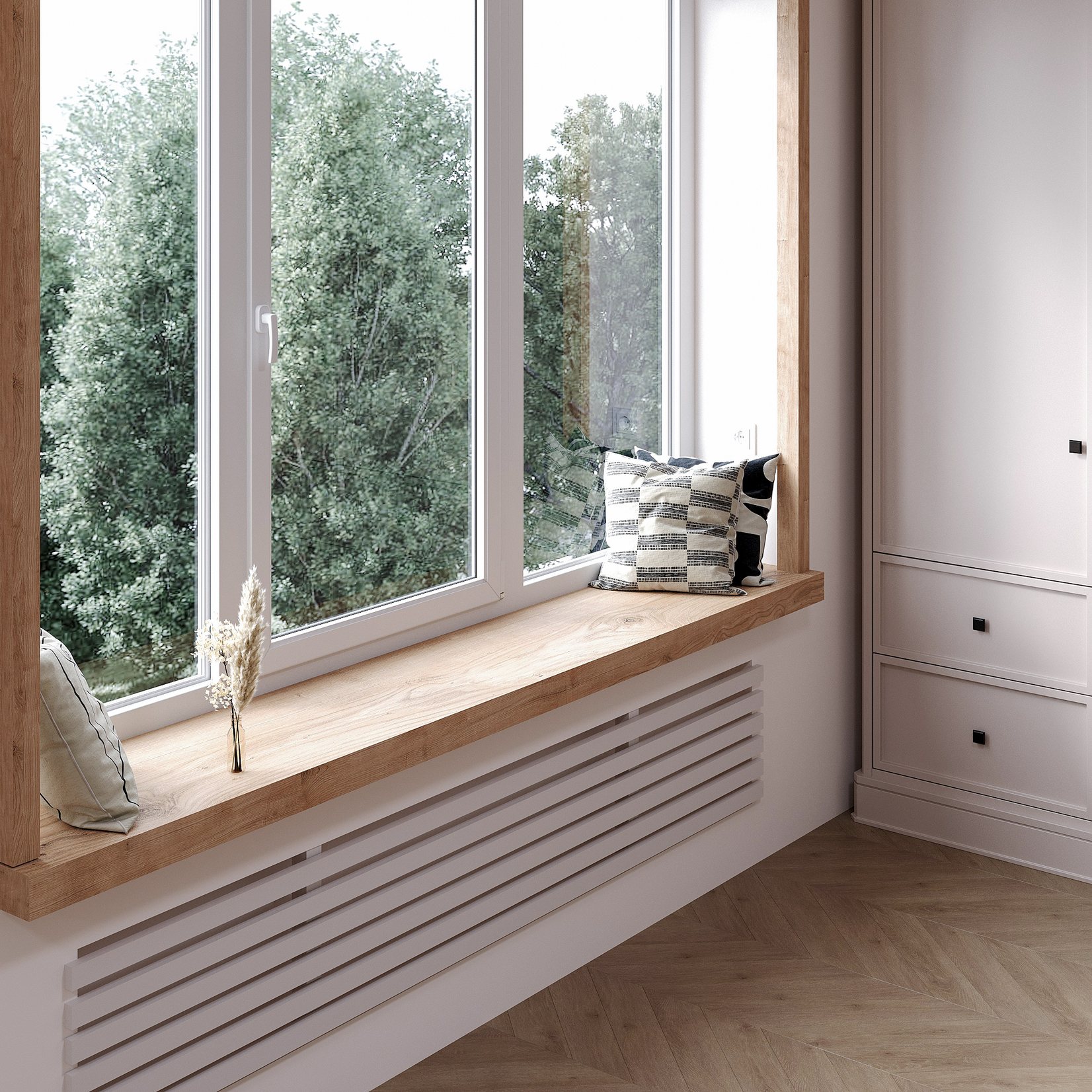 Eiken overzetvensterbank - haaks