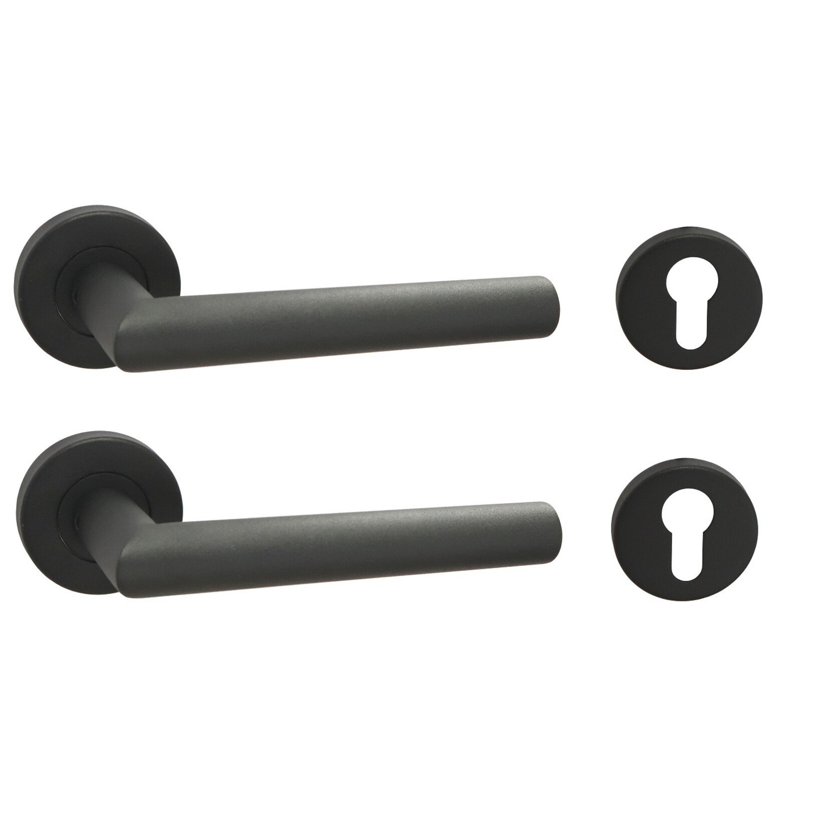 Deurkruk met rozetten Zwart