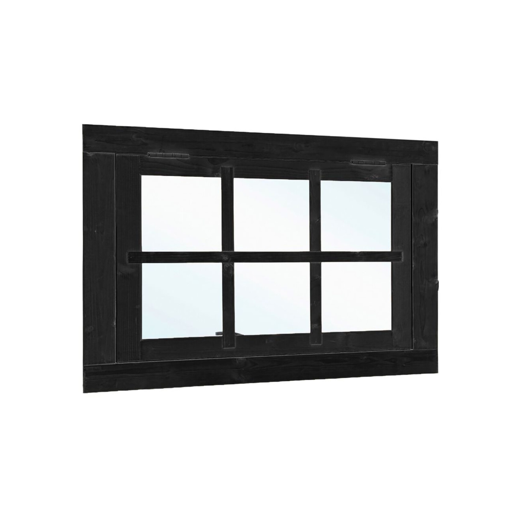 Zwart uitzetraam B90xH70cm