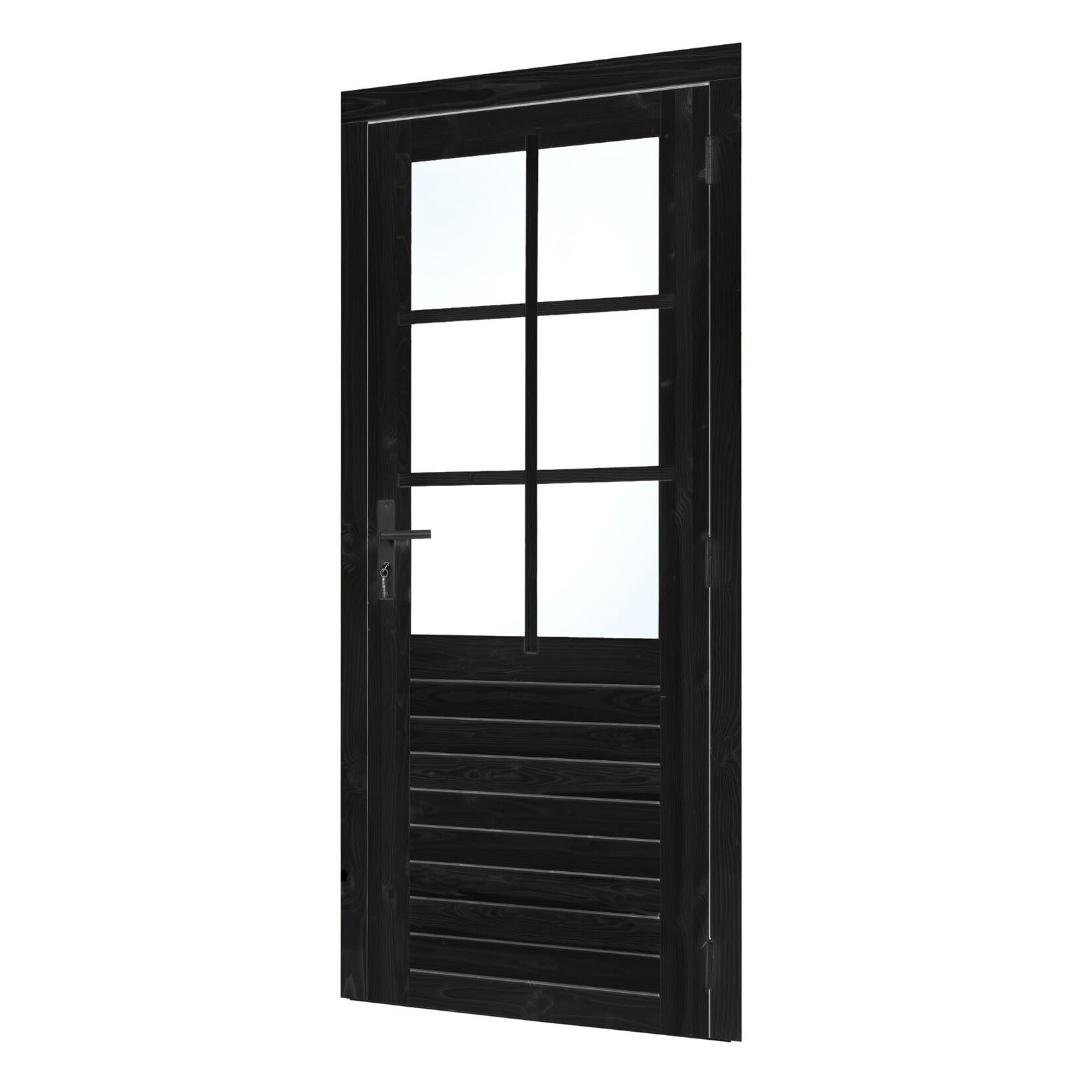 Steellook stapeldorpeldeur 6-ruits 205x100cm zwart