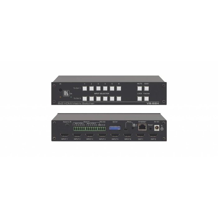 Kramer KRAMER - VS-62H 6x2 4K60 4:2:0 HDMI Automatic Matrix Switcher