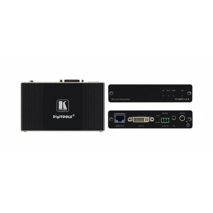 Kramer KRAMER - TP-580TD 4K60 4:2:0 DVI HDCP 2.2 Transmitter with RS–232 & IR over Long–Reach HDBaseT
