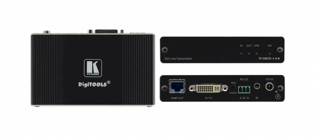 Kramer KRAMER - TP-580TD 4K60 4:2:0 DVI HDCP 2.2 Transmitter with RS–232 & IR over Long–Reach HDBaseT