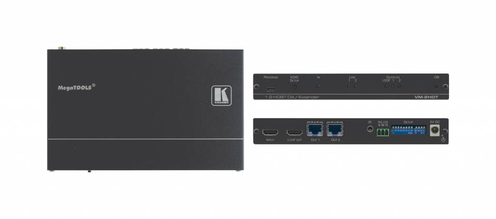 Kramer KRAMER - VM-2HDT 1:2+1 4K60 4:2:0 HDMI to Long–Reach HDBaseT DA