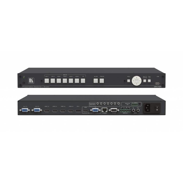 Kramer KRAMER - VP-734 7–input ProScale™ Presentation Switcher/4K30 UHD Scaler
