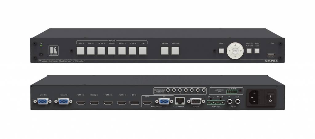 Kramer KRAMER - VP-734 7–input ProScale™ Presentation Switcher/4K30 UHD Scaler