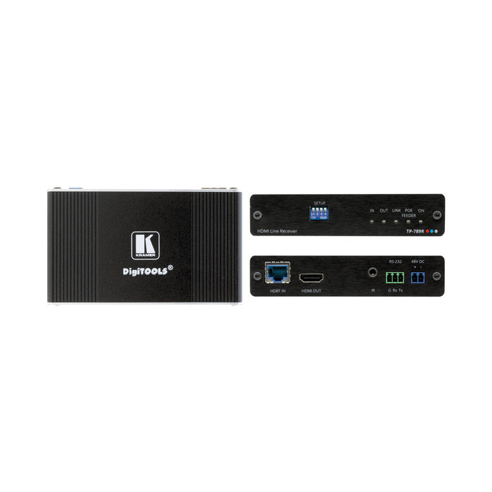 Kramer KRAMER - TP-789R 4K60 4:2:0 HDMI Bidirectional PoE Receiver with RS–232 & IR over Long–Reach HDBaseT