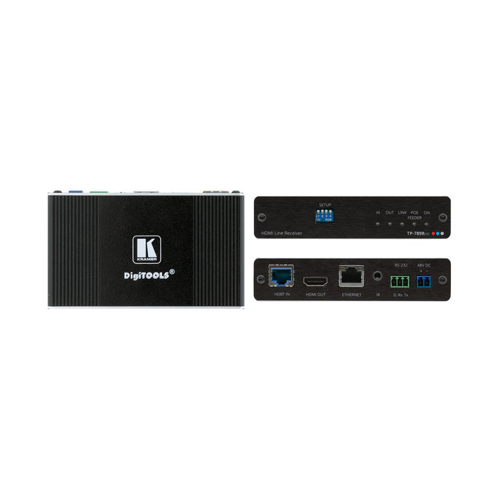 Kramer KRAMER - TP-789Rxr 4K60 4:2:0 HDMI Bidirectional PoE Receiver with Ethernet, RS–232 & IR over Extended–Reach HDBaseT
