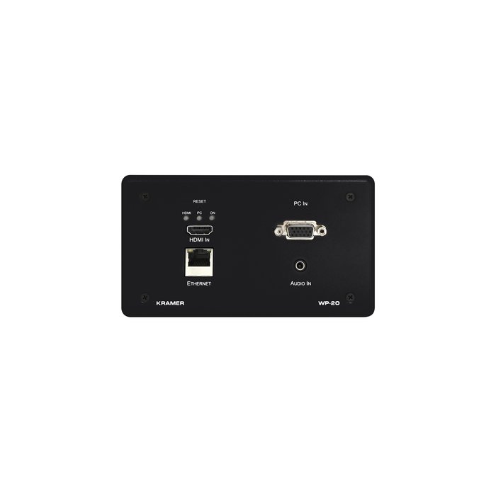 Kramer KRAMER - WP-20 4K60 4:2:0 HDMI & VGA Wall–Plate Auto Switcher and PoE Acceptor over HDBaseT with Maestro Room Automation