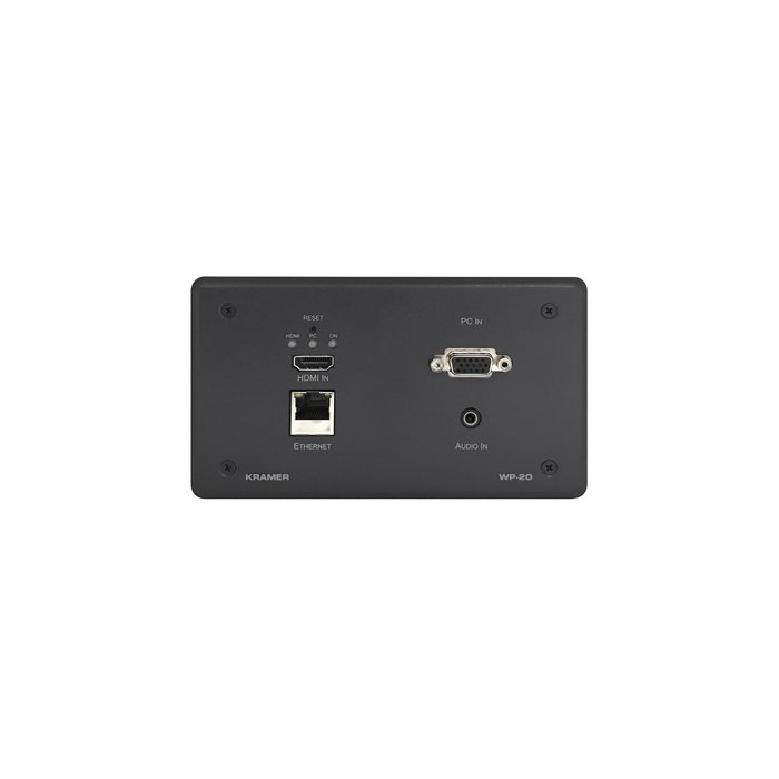 Kramer KRAMER - WP-20 4K60 4:2:0 HDMI & VGA Wall–Plate Auto Switcher and PoE Acceptor over HDBaseT with Maestro Room Automation