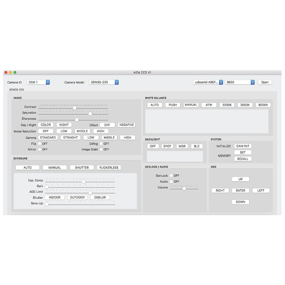 AIDA AIDA - CCS-USB VISCA Camera Control Unit & Software