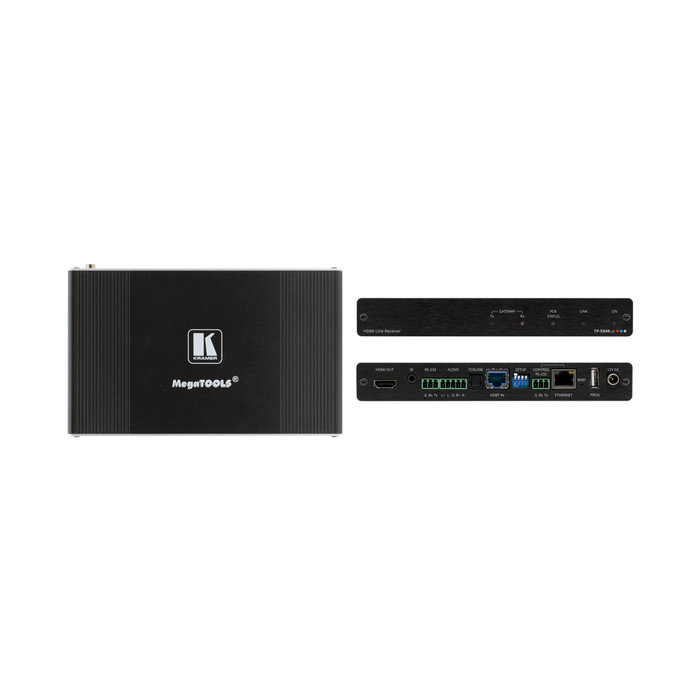 Kramer KRAMER - TP-594Rxr 4K HDR HDMI Receiver with Ethernet, RS–232, IR, ARC & Stereo Audio Embedding/De–embedding over PoE Extended–Reach HDBaseT 2.0