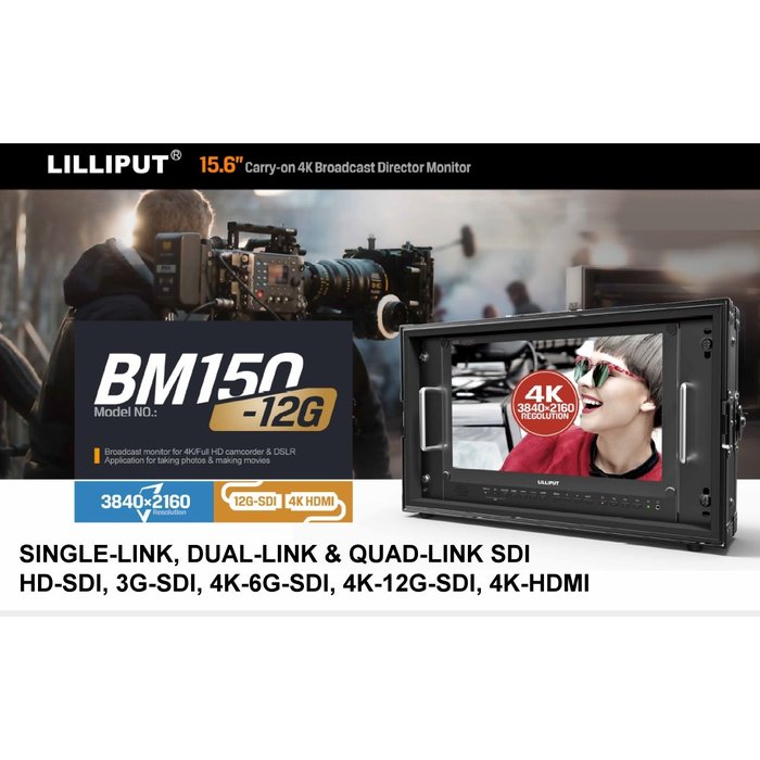 Liliput Lilliput BM150-12G - 15.6 inch 12G-SDI 4K monitor