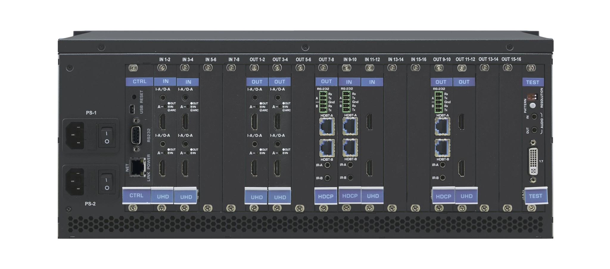 Kramer KRAMER - VS-1616DN-EM 2x2 to 16x16 Modular 4K60 4:2:0 Multi–Format Managed Digital Matrix Switcher