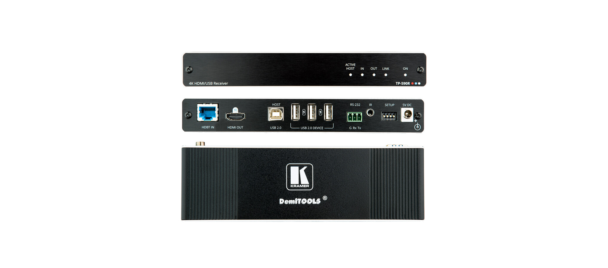 Kramer TP-590R - 4K60 4:2:0 HDMI Receiver with USB, RS–232, & IR over Long–Reach HDBaseT 2.0