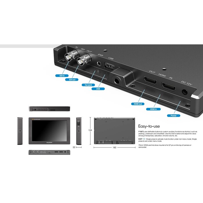 Lilliput Lilliput Q7 Pro Full HD Monitor with SDI & HDMI Cross Conversion