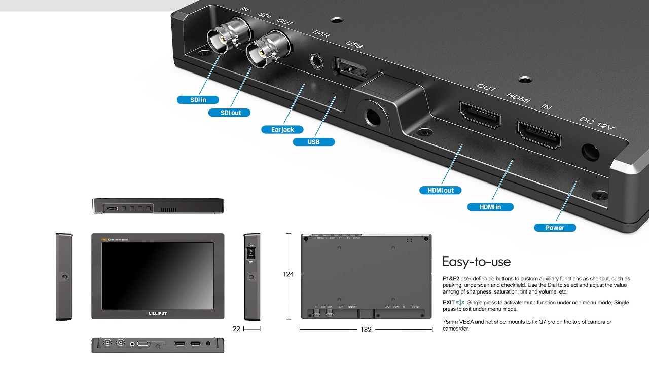 Lilliput Lilliput Q7 Pro Full HD Monitor with SDI & HDMI Cross Conversion