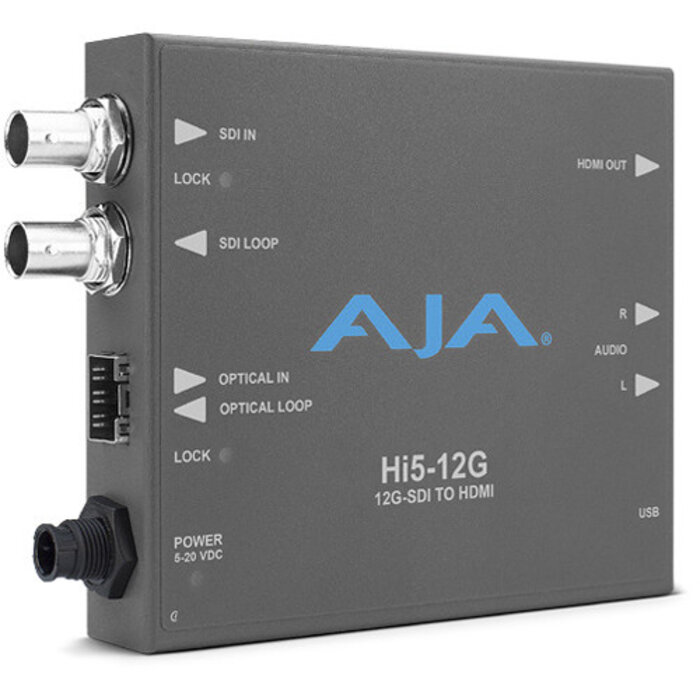 Aja AJA Hi5-12G 4K/UltraHD (12G-SDI) to HDMI 2.0 Converter