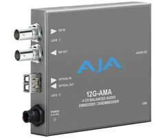 Aja Aja 12G-SDI Input and Output up to 4K/UltraHD with LC Fiber Transceiver (12G-AMA-TR)