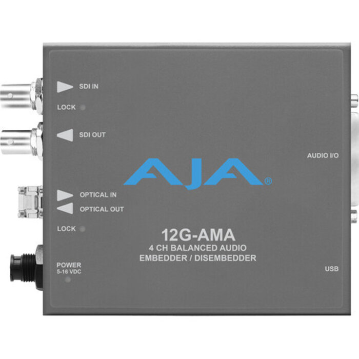Aja Aja 12G-SDI Input and Output up to 4K/UltraHD with LC Fiber Transceiver (12G-AMA-TR)