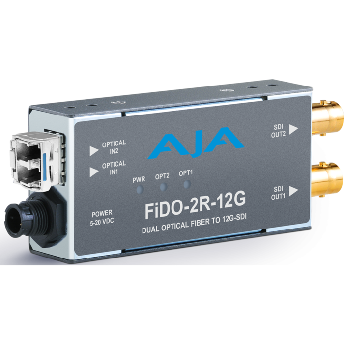 Aja AJA FiDO-2R-12G 2-Channel Single Mode LC Fiber to 12G-SDI Receiver