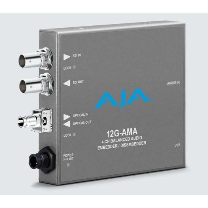 Aja AJA 12G-AMA-T-ST 12G-SDI Input and Output up to 4K/UltraHD with ST Fiber Transmitter