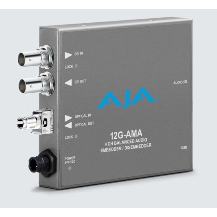 Aja AJA 12G-AMA-R-ST 12G-SDI Input and Output up to 4K/UltraHD with ST Fiber Receiver