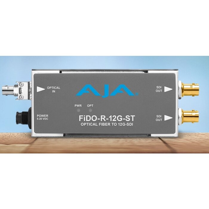 Aja AJA FiDO-R-12G-ST 1-Channel Single Mode ST Fiber to 12G-SDI Receiver