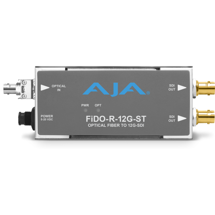 Aja AJA FiDO-R-12G-ST 1-Channel Single Mode ST Fiber to 12G-SDI Receiver