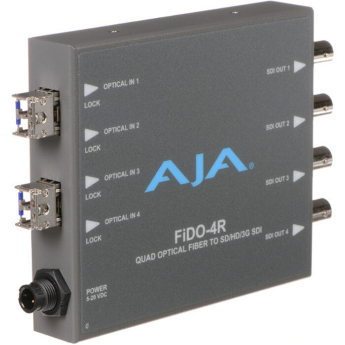 Aja AJA FiDO-4R 4-Channel Single-Mode LC Fiber to 3G-SDI Receiver