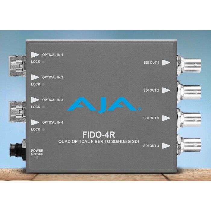 Aja AJA FiDO-4R 4-Channel Single-Mode LC Fiber to 3G-SDI Receiver