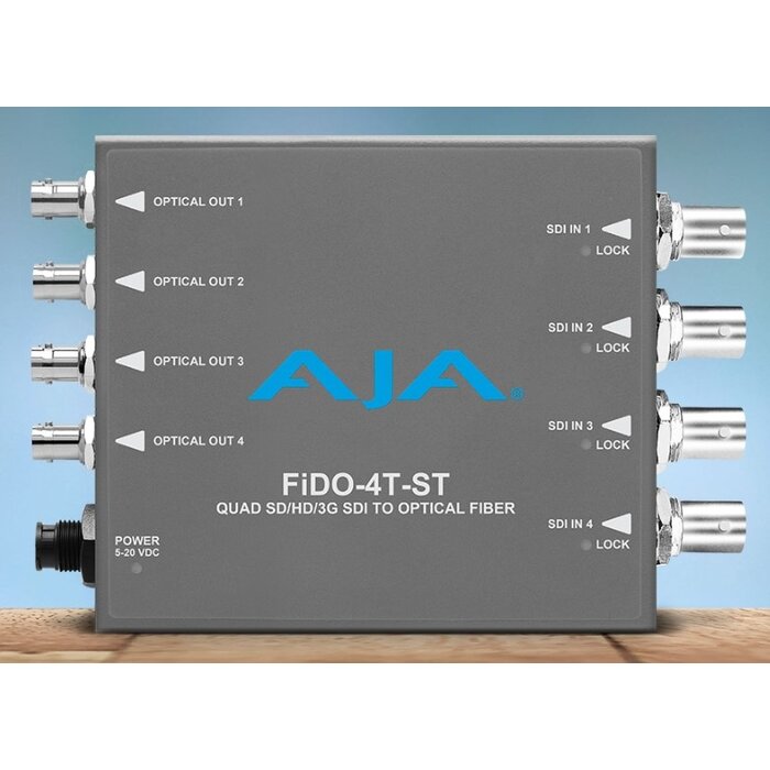 Aja AJA FiDO-4T-ST 4-Channel 3G-SDI to Single-Mode ST Fiber Transmitter